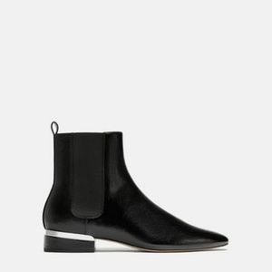 ZARA Flat Ankle Boots Size 10 * New with Tags *